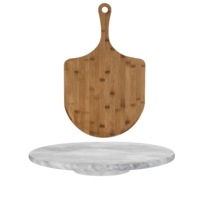 MasterPro Bamboo Pizza Peel and Davis & Waddell Marble Lazy Suzan Turntable