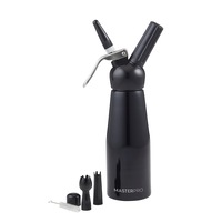 Masterpro Aluminium Black Cream Whipper with 3 Different Nozzles, 500Ml