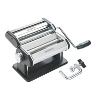 Masterpro Extra Wide Stainless Steel Manual Pasta Machine, Black 25x25x18 CM