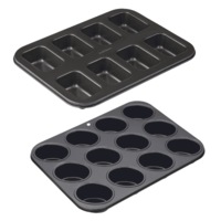 MasterPro Non-stick 8 Cup Mini Loaf Pan and 12 Cupcake Pan Set