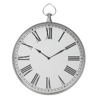 Society Home Northampton Wall Clock Silver & White 60x6x73cm