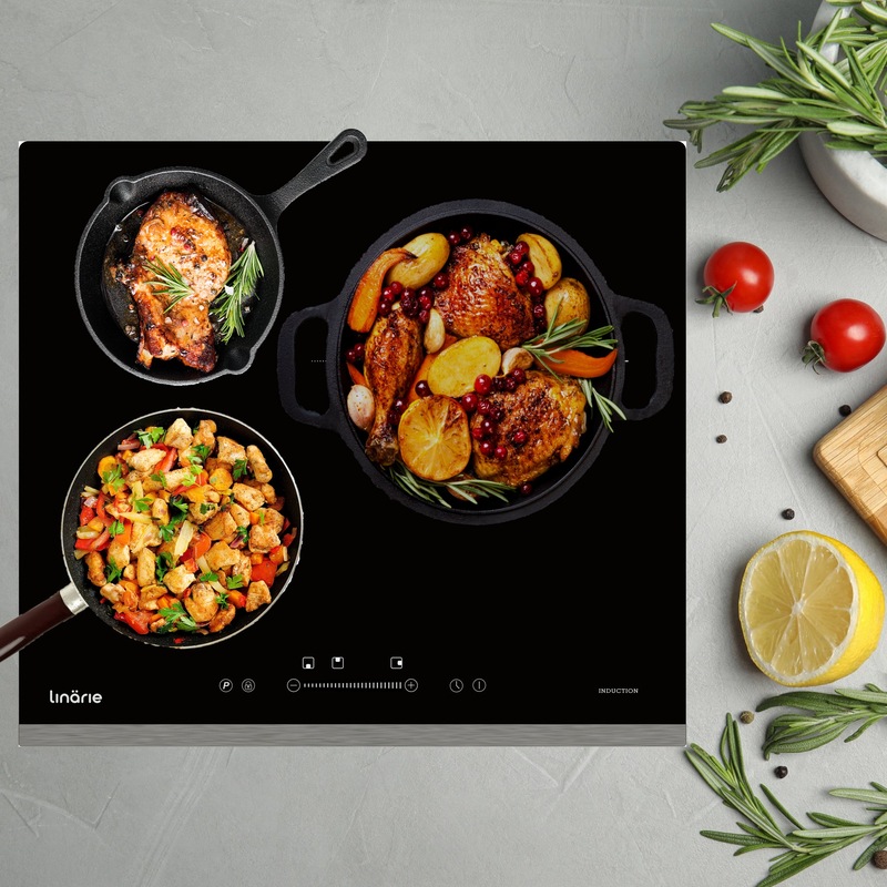 Buy Linarie Rennes 60cm 3 Zones Induction Cooktop with Smart Features