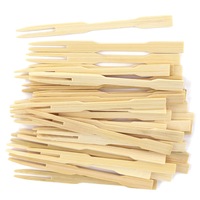 100PC Fruit Cocktail Natural Bamboo Buffet Fruit Fork Party Dessert Stick Cocktail Skewer
