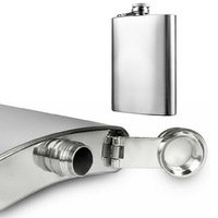 10oz Pocket Liquor Flask Stainless Steel Wine Bottle Hip Whiskey Alcohol Cap
