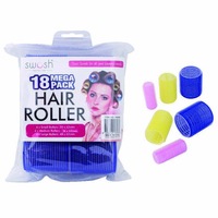 18 Pcs Self Grip Hair Rollers Cling Curler Tool Hairdressing 3 Assorted Sizes