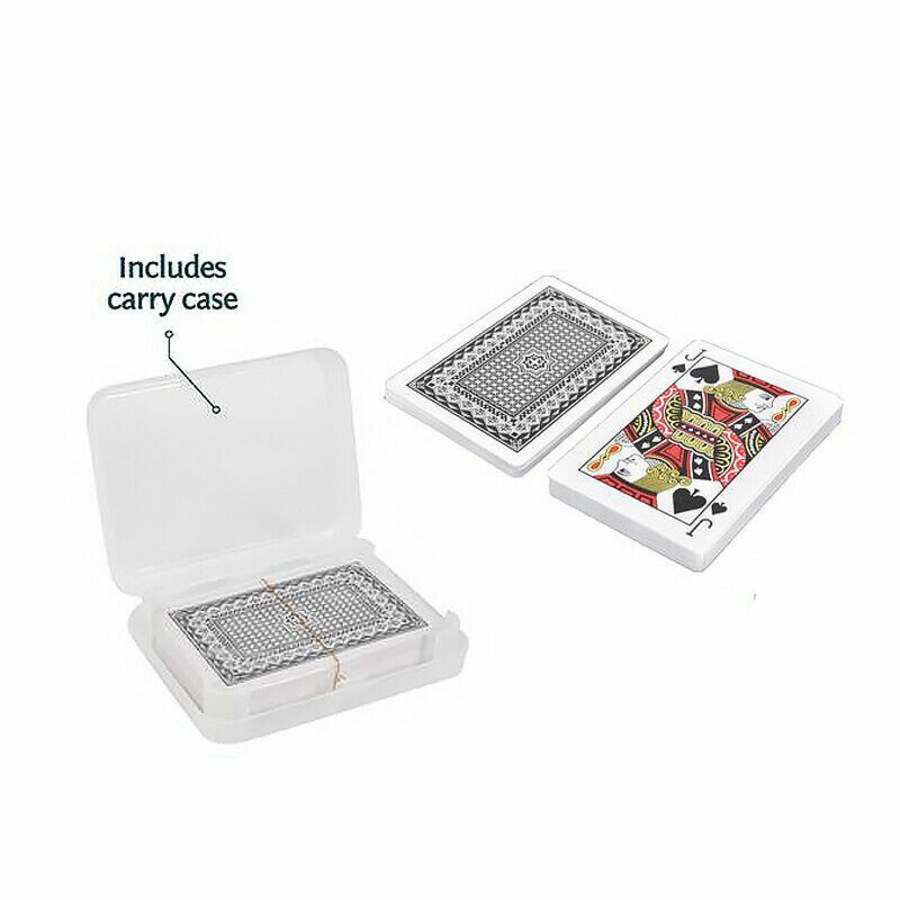 2 Deck Water Resistant Playing Cards Plastic paper Games in Plastic Carry Case