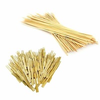 200Pcs Bamboo Skewer & Bamboo Cocktail Fork Set Great for Party Food Finger Food