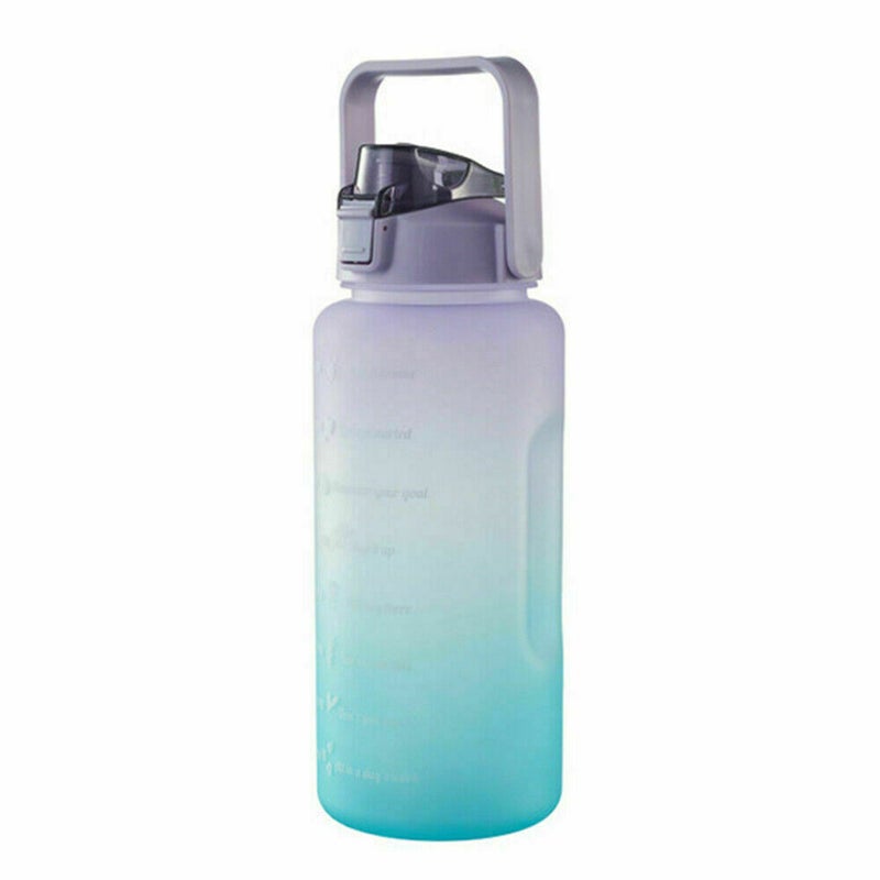 Large Capacity Plastic Water Bottle, Portable Handle Straw Cup, Outdoor  Sports, Fitness, Time Scale Bottles, 1.7L, 2L