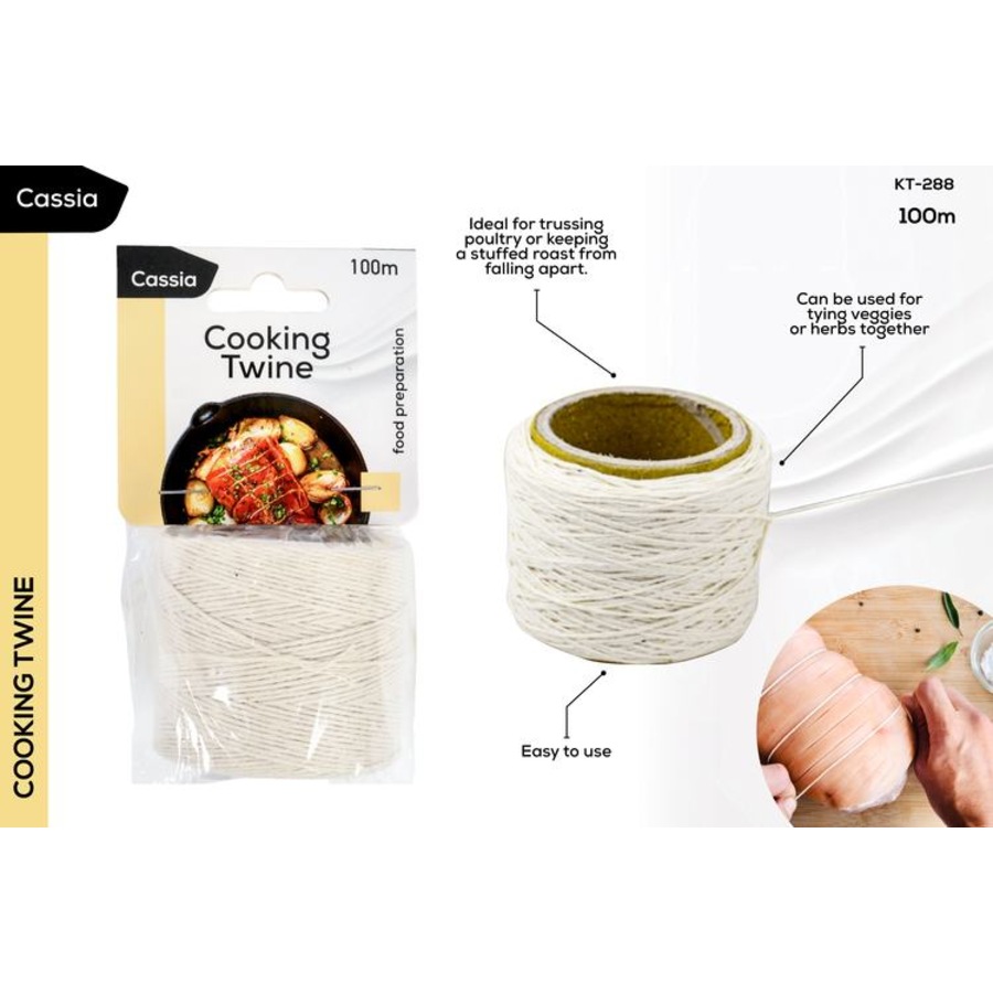 2Pcs Cotton Oven Safe Butcher/Chefs Meat/Food Ties Twine Cooking String 100m