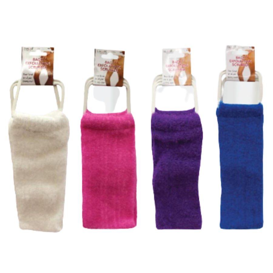 2PCS Exfoliating Back Scrubber Bath Shower Strap Loofah Body Sponge Spa Brush