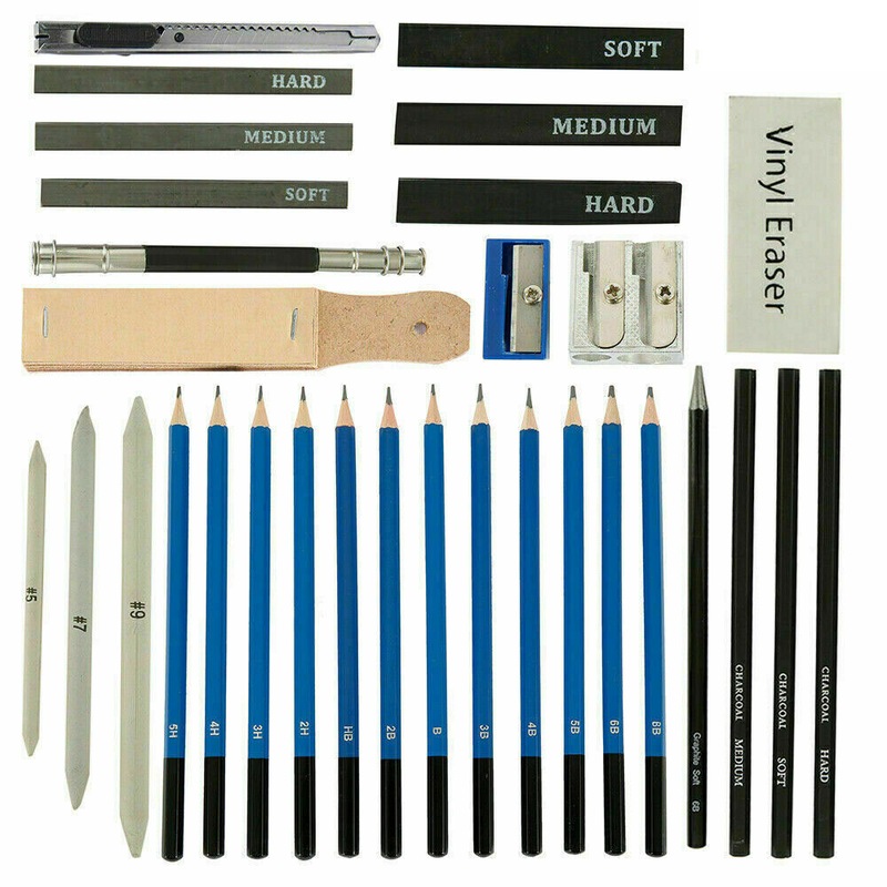 Buy 33pcs Art Craft Drawing Sketch Set Charcoal Pencil Eraser Painting