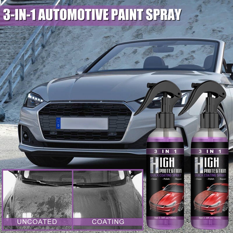 3 in 1 High Protection Quick Car Coat Ceramic Coating Spray Hydrophobic  Car-Wax