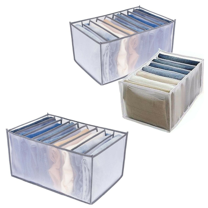 Buy 3X Mesh Storage Boxes Foldable Organizer Small Large Bag 7 Grids