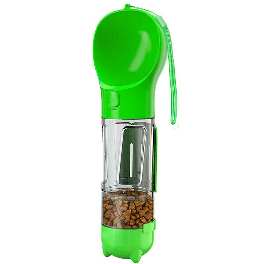 4 in1 Pet Feeder Dog Cat Puppy Water Bottle Cup Travel Pooper Scooper Outdoor