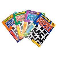 4 x A5 Crossword Puzzle Book Adults Kids Mind Activity Travel (140 Puzzles/Book)