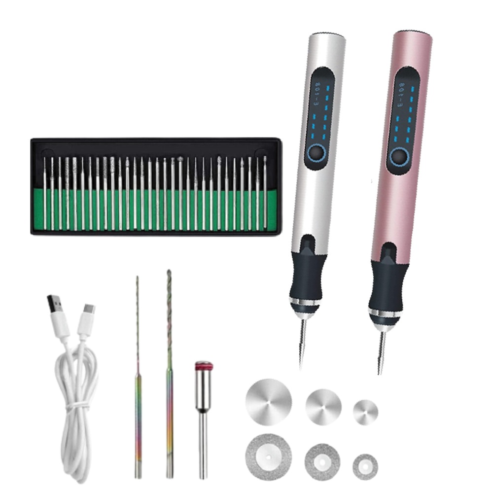 43pcs USB Electric Engraving Pen Grinding Wood Jade Carving Polishing Tool Unbranded