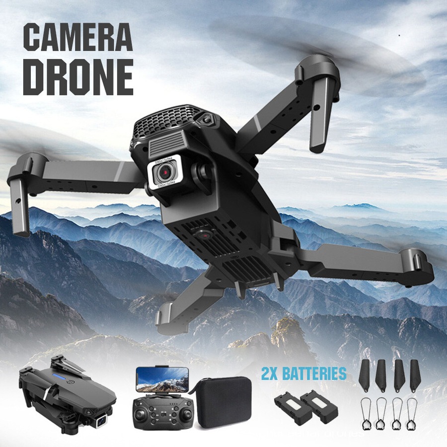 4K GPS Drone with HD Camera Drones WiFi FPV Foldable RC Quadcopter W/2Batteries