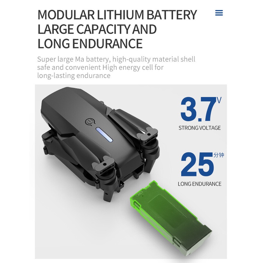 4K GPS Drone with HD Camera Drones WiFi FPV Foldable RC Quadcopter W/2Batteries