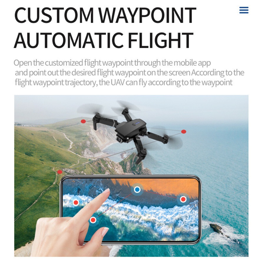 4K GPS Drone with HD Camera Drones WiFi FPV Foldable RC Quadcopter W/2Batteries