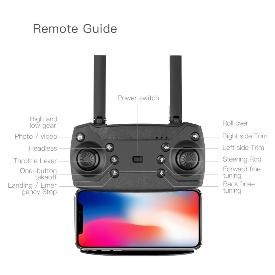 4K GPS Drone with HD Camera Drones WiFi FPV Foldable RC Quadcopter W/2Batteries