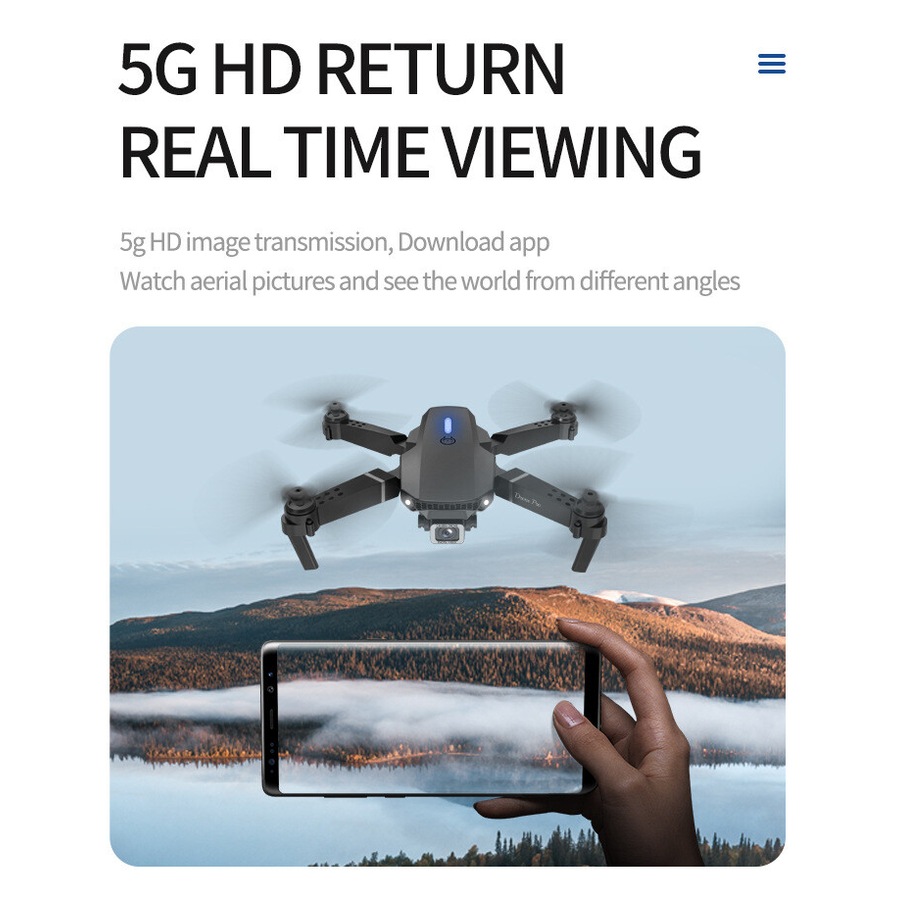 4K GPS Drone with HD Camera Drones WiFi FPV Foldable RC Quadcopter W/2Batteries