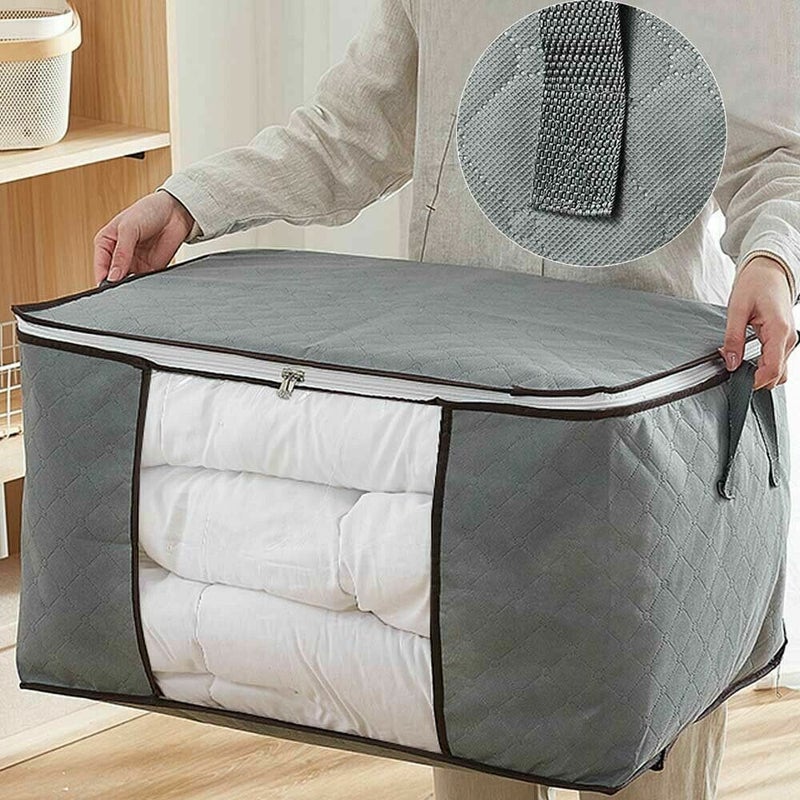 1/4X Foldable Home Closet Storage Bag Clothes Quilt Blanket Zipper Organizer  Box