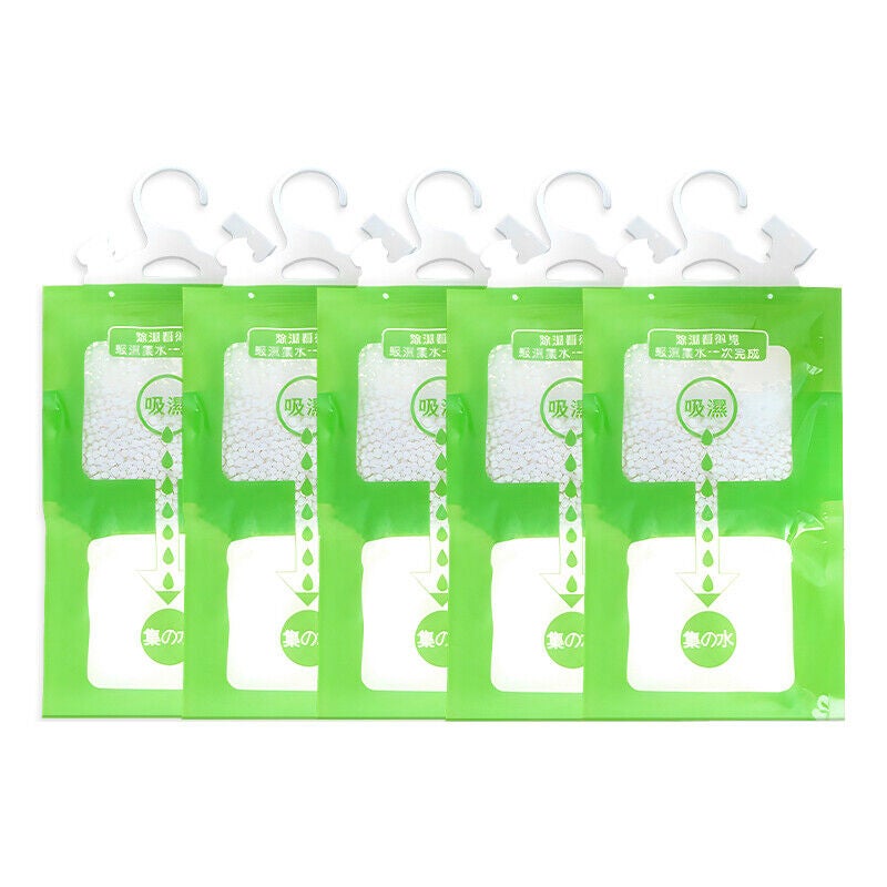 5x Hanging Wardrobe Dehumidifier Bags Stops Damp Mould Absorb Moisture