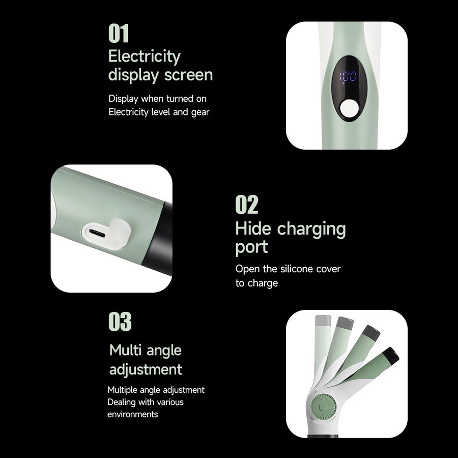 6HEAD Turbo Spin Scrub Mop Bath Cleaning Brush High Floor Scrubber Hurricane