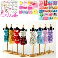 70pcs Barbie Doll Jewellery Clothes Set Accessories Dresses Shoes