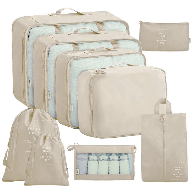Buy 9 Packing Cubes Travel Pouches Luggage Organiser Clothes Suitcase