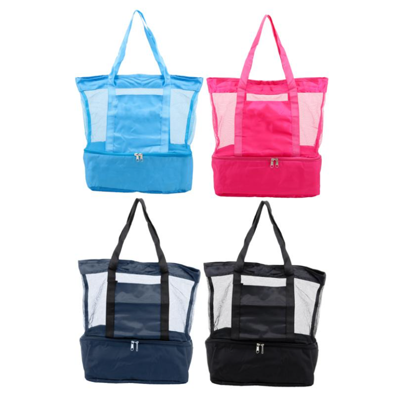 Beach Bag With Cooler Compartment Summer Splash Clear Mesh Random Color ...