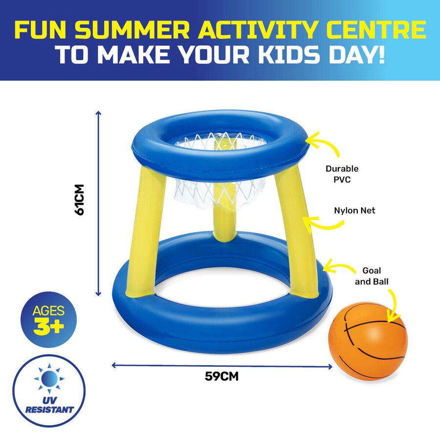 Bestway? 61 x 59cm Inflatable Basketball Hoop & Ball Pool Game UV Resistant