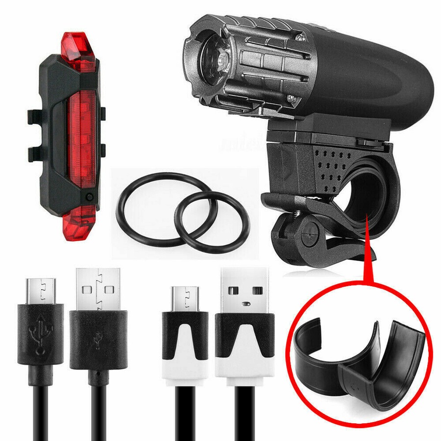 Bicycle Bike Lights Set Waterproof Front Rear LED Light Lamp USB Rechargeable AU
