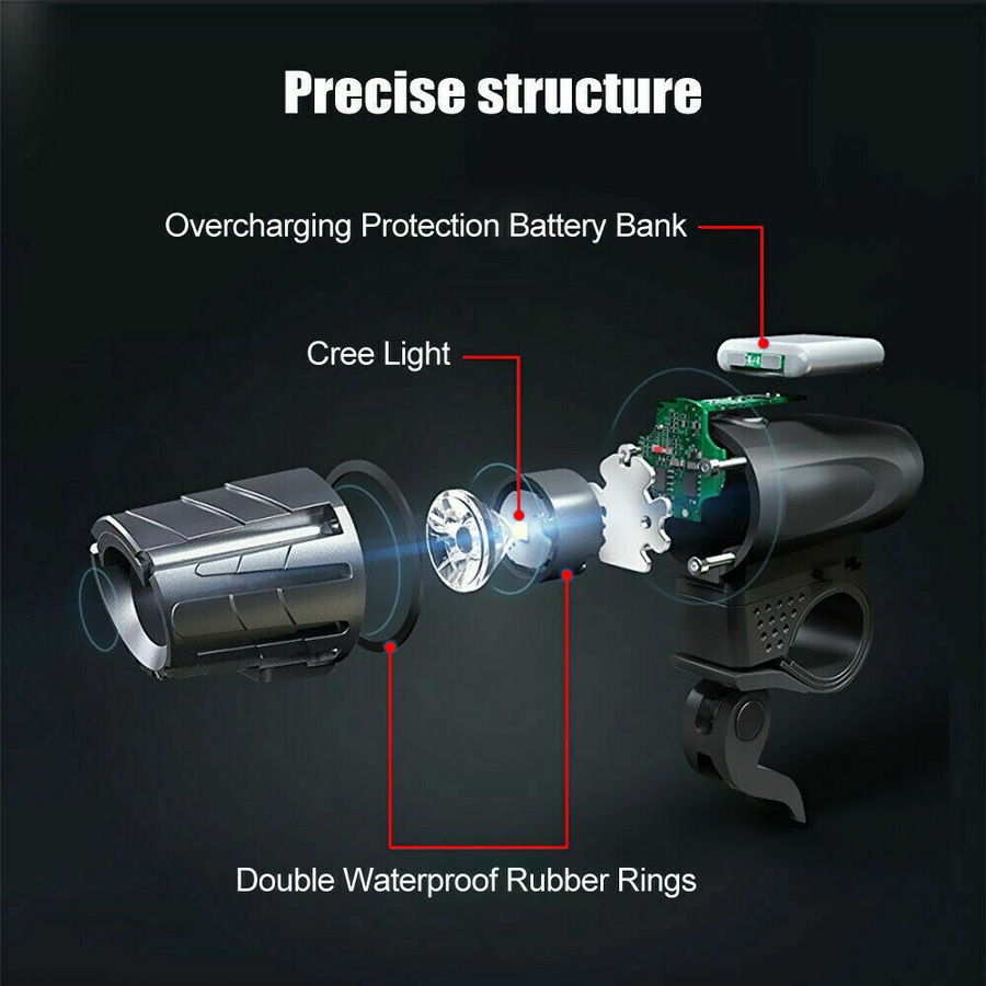 Bicycle Bike Lights Set Waterproof Front Rear LED Light Lamp USB Rechargeable AU