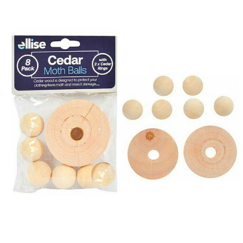 Natural Cedar Wood Moth Repellent Balls, Rings & Hearts - For Wardrobe, Cupboard & Drawers