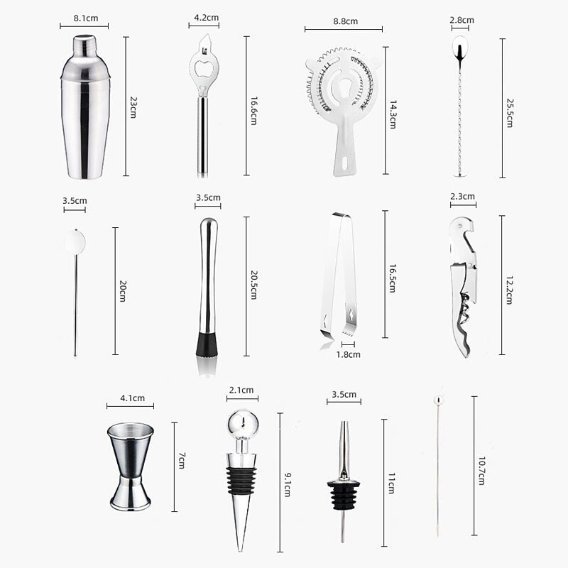 Buy Cocktail Shaker Set Maker Mixer Martini Spirits Bar Strainer Bartender Stand Kit MyDeal