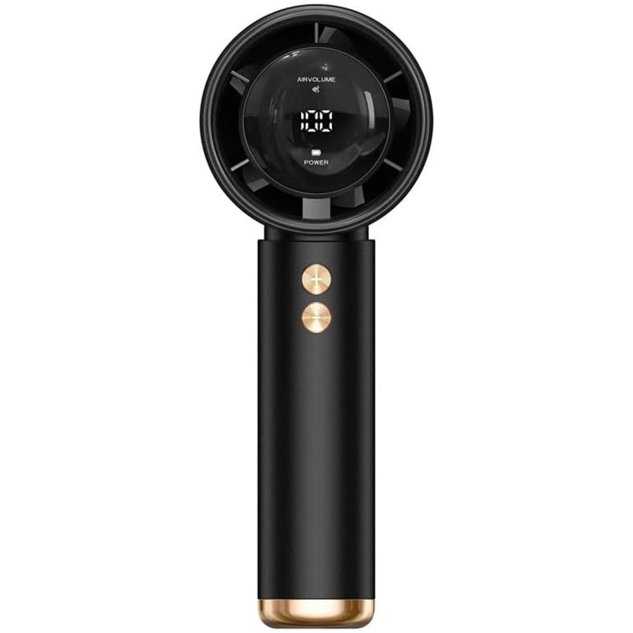 Compact Handheld Turbo Fan with Convenient USB Charging Black