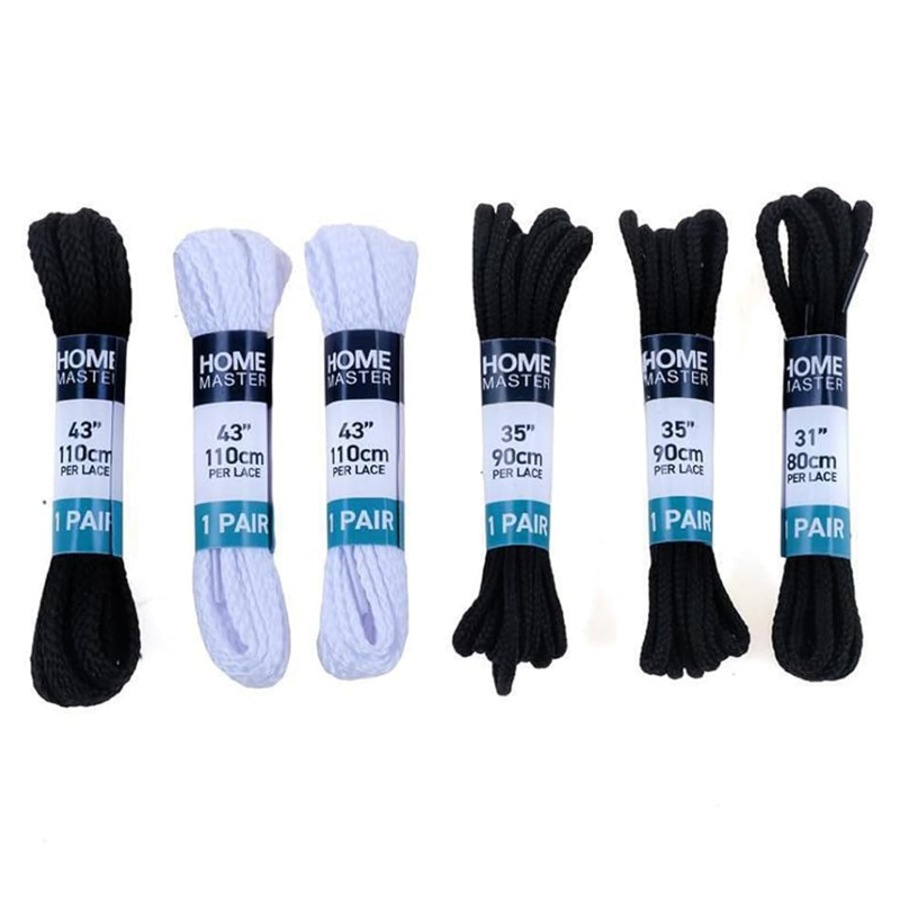 Deal365 6 Pairs Assorted Size Flat Shoelaces Shoe Laces Strings for Sports Shoes Boots Sneakers Skates