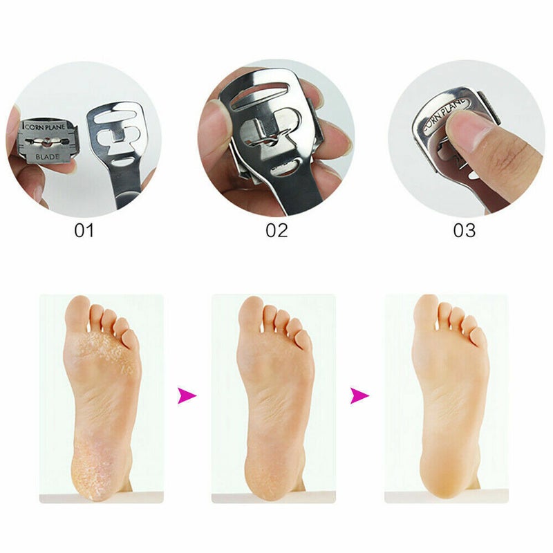 Foot File Hard Skin Remover Callus Shaver Corn Cutter Tool Pedicure + 10  Blades