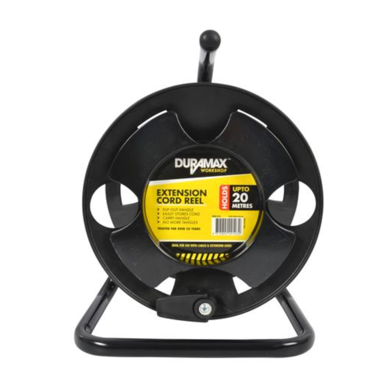 Buy Heavy Duty Metal Extension Cord Reel Stand In Black, Holds Up To 20m -  MyDeal