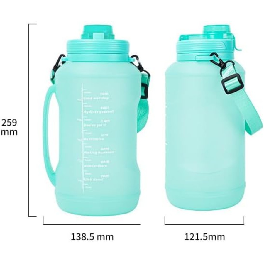 Large 64oz Half Gallon Sports Collapsible Water Bottle Green