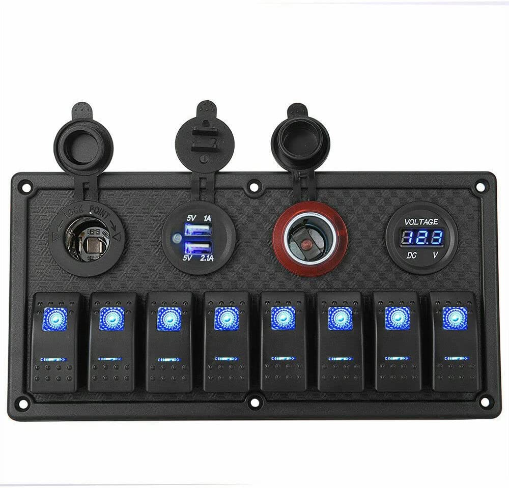 Circuit Panel Switch Rocker Buy 1 Only 8 Gang 12V Rocker Switch Panel Waterproof Circuit Breaker ...