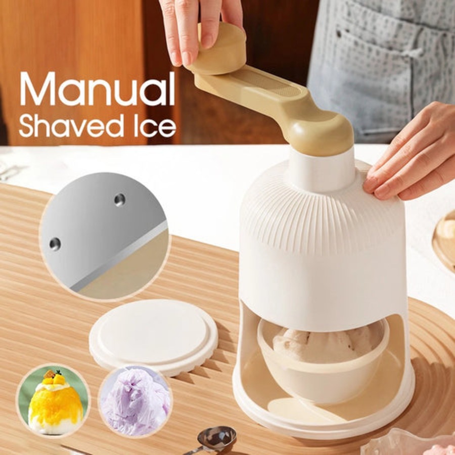 Manual Shaved Ice Maker Small Ice Crusher Snow Cone Machine for Desserts & Drinks