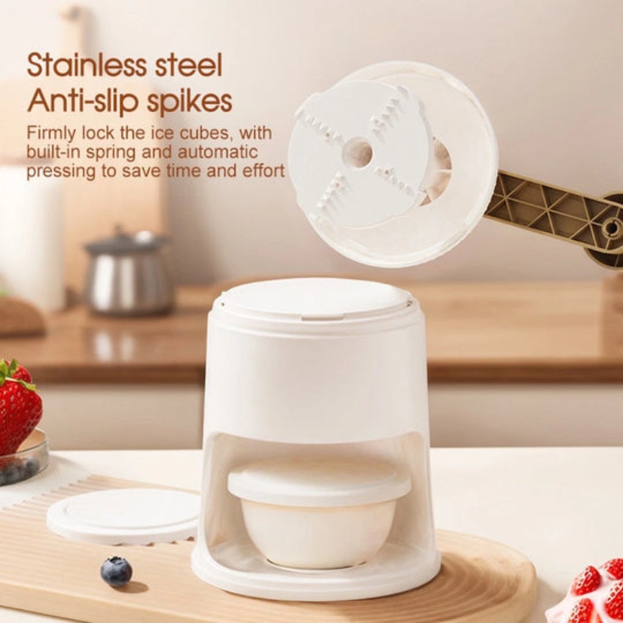 Manual Shaved Ice Maker Small Ice Crusher Snow Cone Machine for Desserts & Drinks