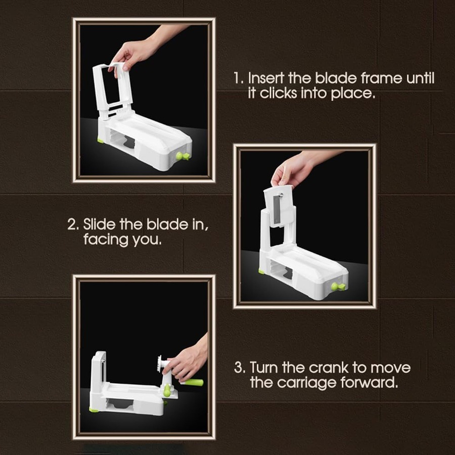 Manual Vegetable Spiral Shredder with 5 Blades ? Zoodle Maker & Slicer