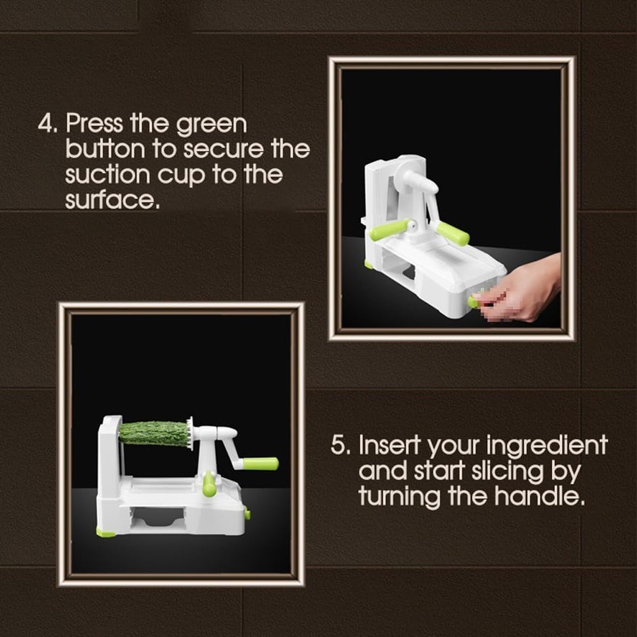 Manual Vegetable Spiral Shredder with 5 Blades ? Zoodle Maker & Slicer
