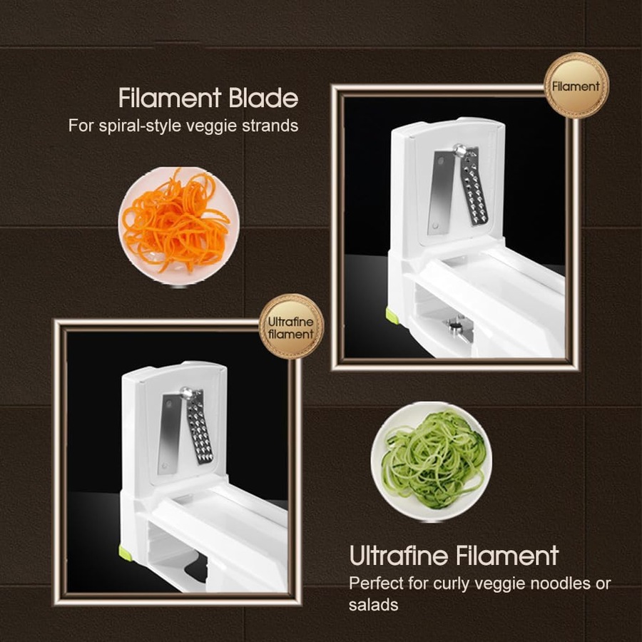 Manual Vegetable Spiral Shredder with 5 Blades ? Zoodle Maker & Slicer