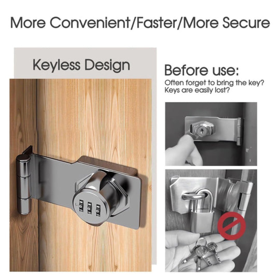 Mechanical Password Lock Hasp � Keyless Combination Cabinet Drawer Door Lock