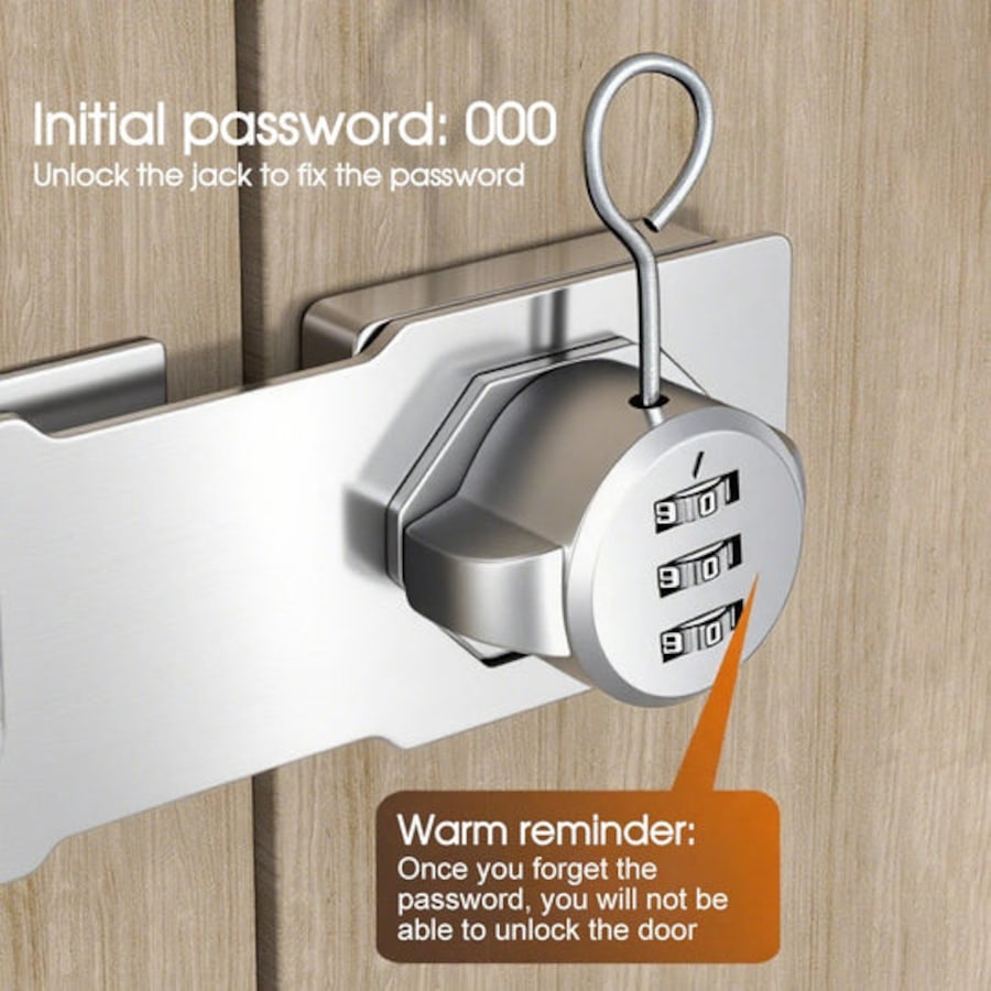 Mechanical Password Lock Hasp � Keyless Combination Cabinet Drawer Door Lock