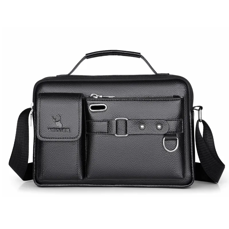 Buy Men's business simple Messenger Bag Leather Shoulder Bag - MyDeal